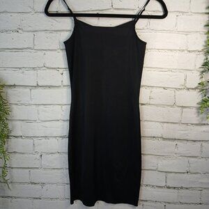 WOMENS VANITY FAIR BLACK SPANDEX BLEND SLIP, SIZE M